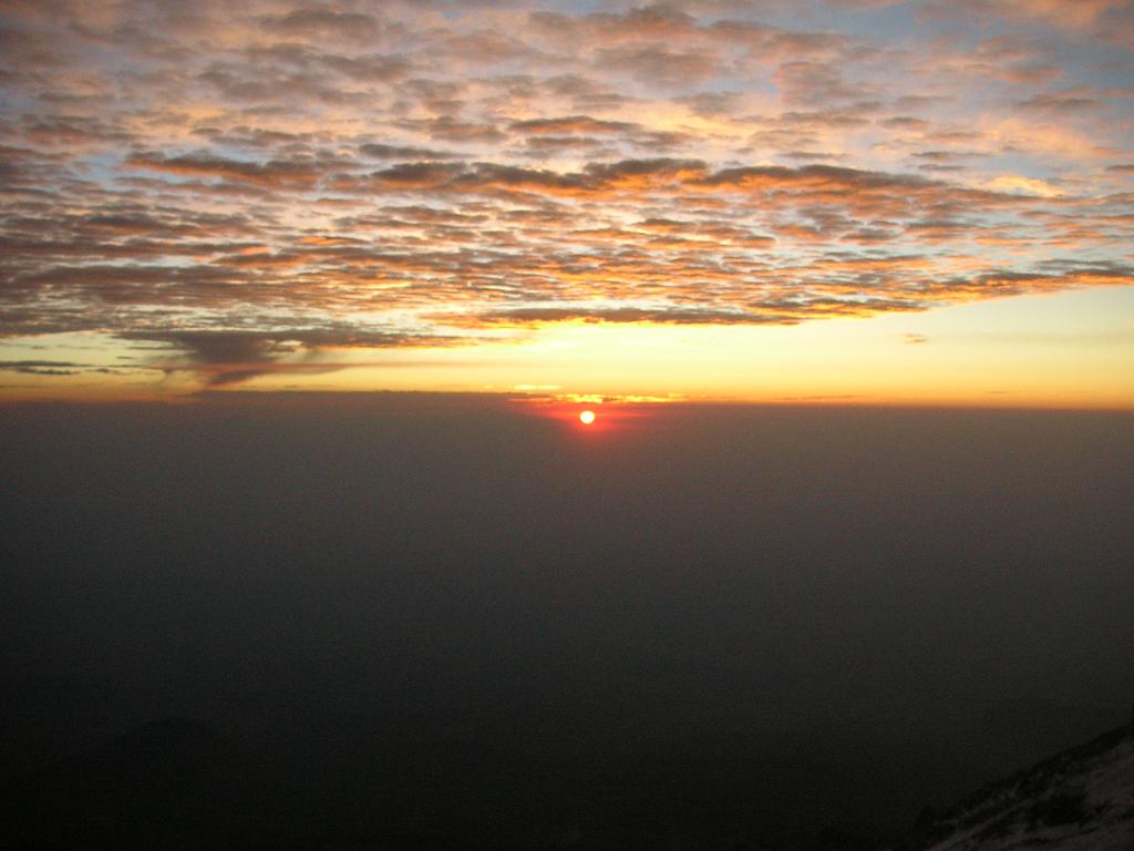 Sunrise at about 17,000 feet.